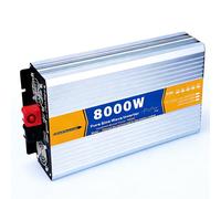 Convertitore di potenza da 6000W/8000W, DC 12V/24V/48V/60V/72V a CA 110V/220V for auto con 2 prese CA e morsetti a coccodrillo, for campeggio, camper, viaggi su strada e off-grid(8000W,12V)