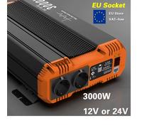 Convertitore di potenza per accessori auto con display LCD da 12 V 24 V a 220 V 240 V a onda sinusoidale pura per campeggio domestico e camper