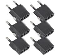 Convertitore di Presa Viaggio 125-250v, 6 Pezzi, Portatile Nero