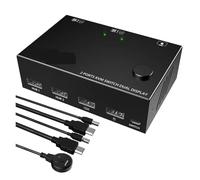 Convertitore Digitale, Switch KVM for 2 PC e monitor, doppio, supporto display compatibile, 4K USB .0, switch