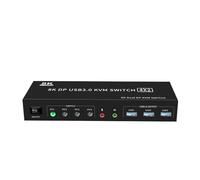 Convertitore Digitale, Switch KVM USB 3.0 8K DP 4X2 Dual Monitor Displayport Display esteso 4K 144Hz 4 In 2 Out for PC Condividi Tastiera Mouse
