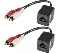 Techly 103830 Convertitore Extender Audio RJ45 Cat.5 2xRCA Nero