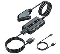 Convertitore Femmina Scart a HDMI, Supporto 4:3/16:9/16:10/Pieno Rapporto di Aspetto, HDMI Interruttore 720P/1080P, Adattatore Scart per N64/PS2/Wii/DVD/STB/Sky/VHS/VCR