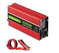 Convertitore Inverter A Onda Modificata Convertitore Tensione Portatile 4000 W Con Prese UE E ONU Da 12 V/24 V A CA 220 V 50 Hz. Power Inverter(12V4000WEU-TYPEC-RED)