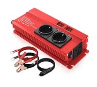 Convertitore Inverter Per Auto Da 2600W Alimentazione CC 12V 24V A CA 220V Display LED 4 USB Convertitore Caricabatterie Trasformatore Spina UE/universale Invertitore(12V EU Red)