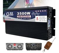 Convertitore inverter12V/24V/48V/60V/72V a 110V/220V 3500W/5000W/6000W/8000W/10000W/12000W Onda Pura Power Inverter Invertitore di Tensione,con 2 Prese EU e una Telecomando Senza Fili(3500W,24Vto110V)