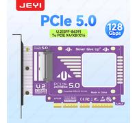 Convertitore JEYI PCIe da 5.0 a U.2 (SFF - 8639), espansione SSD GEN5 U.2 da 128 Gbps per PCIE X4/X8/X16, compatibile per PCIe 4.0/3.0/2.0.