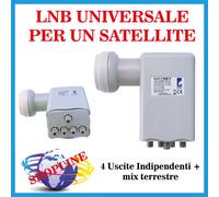 Convertitore LNB Universale Quattro uscite indipendenti quattro utenze + mix ter