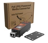 Convertitore multimediale compatto PoE PD alimentato da Gigabit Ethernet a fibra, alimentazione USB-C, doppia fibra multimodale LC 850 nm, 550 m, slot SFP 1G, montaggio a parete e guida DIN