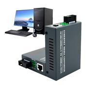 Convertitore multimediale Ethernet fibra - Dispositivo di rilevamento automatico Gigabit, modulo LC Trasmettitore | Convertitore a modalità Ethernet Speed HTB-GS-03 2, Nuovo ricetrasmettitore in