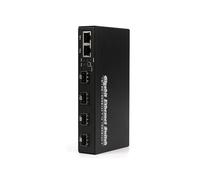 Convertitore multimediale Gigabit SFP da 4 a 2 ricetrasmettitori RJ45 con spina UE