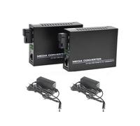 Convertitore Multimediale Ottico In Fibra Gigabit 10/100/1000Mbps Monomodale 20Km SC-Port Alimentatore Esterno Spina UE