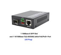 Convertitore multimediale PoE in fibra ottica veloce JHA-TECH da 10/100Base-TX a 100Base-FX con 1 slot