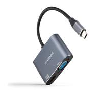 Convertitore Nanocable 10.16.4303 USB-C a HDMI/VGA 15 cm Grigio