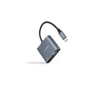 Convertitore - Nanocable - USB-C a HDMI/VGA/USB3.0 - 15 cm - Grigio - Adattatore multi-porta