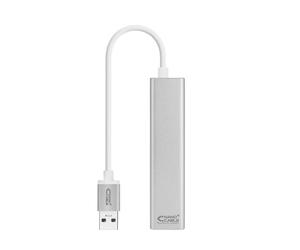 Convertitore nanocavo da USB 3.0 a Gigabit Ethernet + 3xUSB 3.0 da 15 cm