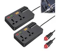 Convertitore portatile for auto da 12 V/24 V a 220 V con display digitale, Convertitore di potenza da 12 V a 220 V for viaggi ed emergenze, Convertitore con Qc 3.0, Caricatori USB/PD/Tipo C(A*2)