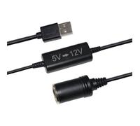 Convertitore presa accendisigari USB 5V a 12V - HTC EQUIPMENT - cavo 12W e 120cm