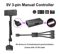 Convertitore RGB 5V 3Pin ARGB a 12V 4 Pin RGB convertitore ventola telaio trasferimento luce con Splitter a 3 vie per ASUS Sync Gigabyte MSI