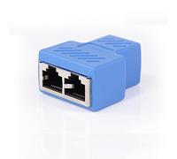 Convertitore RJ45 1 in 2 out STP UTP Cat6 8P8C femmina a femmina splitter Ethernet Switcher adattatore connettore blu