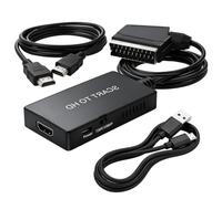 Convertitore SCART a HDMI per TV DVD Xbox con cavo USB | 720P/1080P Interruttore Adattatore, Compatibile con Proiettore PS3 VHS STB Lettore Sky Blu-ray VCR