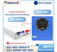 Convertitore solare ibrido a doppia uscita ANENJI 5KW 48V e 48V 100AH Batteria rack LiFePO4 Sistema solare Controller 500VDC MPPT 100A