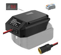 Convertitore step-down Teckzoon per batterie Makita da 18 V a 12 V, tensione di uscita regolabile da 5 V a 13 V, uscita MAX 10 A con accendisigari e collegamento di alimentazione