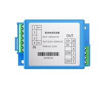 Convertitore trasmettitore di tensione CA trifase a 4 fili Guida DIN da 35 mm AC220V 380V 100V Sensore di tensione 4 Trasduttore 20mA 0-10V RS485(Input AC0-500V,RS485 OUTPUT_DC24V)