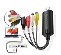 Convertitore USB 2.0 Audio Video Grabber, VHS a DVD Digitale per Windows Pc Editing Video Hi8 Digitize con adattatore convertitore Scart/AV per Mac e Windows 10