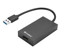 Convertitore USB 3.0 a HDMI - Sandberg - 134-42 - Nero - USB 3.0 - HDMI