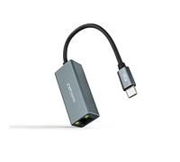 Convertitore USB-C a Ethernet offre una connessione di rete con velocità fino a 1 Gbps. Colore grigio, lunghezza del cavo 15 cm, ideale per collegare dispositivi USB-C a Internet tramite cavo.