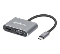 Manhattan Convertitore USB-C™ a HDMI e VGA 4-in-1 con Power Delivery
