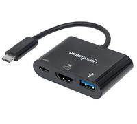 Convertitore USB-C a HDMI USB-A PD 60W - Manhattan IADAP USB31-HDMIP