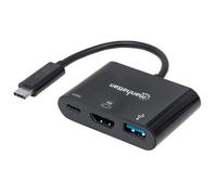 Manhattan 152037 replicatore di porte e docking station per laptop Nero