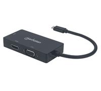 Manhattan Convertitore Audio Video 152983 USB-C™ 3-in-1 Multiporta HDMI DVI VGA 3840 x 2160