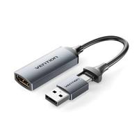 Convertitore Vention ACWHA 4K@60Hz HDMI femmina a USB-C/USB-A 480Mbps, 10 cm, grigio