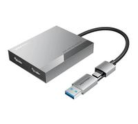 Convertitore Vention ACXHB da USB-C/USB-A a 2 HDMI 4K 60Hz, 15 cm, grigio DisplayLink