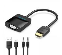 Convertitore Vention HDMI maschio a VGA femmina con jack da 35 mm - 015 m - colore nero