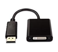 V7 Adaptador negro de vídeo con conector DisplayPort macho a DVI-I hembra activo
