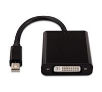 V7 Adaptador negro de vídeo con conector Mini DisplayPort macho a DVI-I hembra