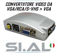 Convertitore video ingresso VGA adattatore uscite RCA-S-VHS VGA per PC e DVR TV