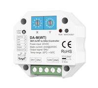 Convertitore WIFI RF a DALI, Master 6 In 1 Per Striscia Led Mono Colore CCT RGB RGBW RGB+CCT, App Tuya Smart Life, 2mA@24VDC, 1 Indirizzo, Unicast Gruppo Broadcast, Compatto Da Scatola Incasso