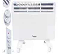 Convettore Riscaldamento 1750W Elettrico Riscaldatore Pareti a Piantana Ruoli