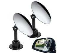 Convex Blind Spot Mirror - 360 Degree Adjustable Pivot-Ball, HD Glass Clarity, Wide Angle View Expansion, Scratch-Resistant Coating, Waterproof Layer | For Auto Automotive Vehicle