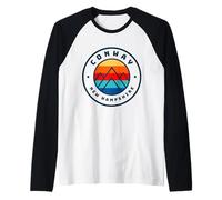 Conway New Hampshire Sci Snowboard Sci Sci Gita in Famiglia Maglia con Maniche Raglan