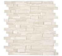Conwire - Tappetino a mosaico autoadesivo, composito, pietra naturale, grigio, per parete, cucina, specchio per piastrelle, rivestimento per lavastoviglie, pannello da parete, 275 x 300 mm, 4-6 mm, 1
