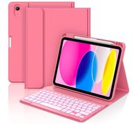 COO Custodia per iPad 11/10a generazione con tastiera (11" A16 2025 e 11" 2022)-7 colori retroilluminata wireless staccabile Bluetooth tastiera cover con portamatite, accensione e spegnimento
