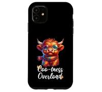 Coo-tness Overload Highland Cow Farm Goth Cottagecore Custodia per iPhone 11