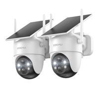 COOAU 2K Telecamera Wi-Fi Esterno Senza Fili,Videocamera Sorveglianza Esterno con Batteria,Ricaricabile a Bassa Luminosità, Facile da Installare,Visione Notturna a Colori,Rilevamento PIR,360° PTZ
