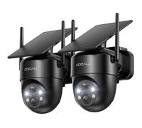 COOAU 2K Telecamera Wi-Fi Esterno Senza Fili,Videocamera Sorveglianza Esterno con Batteria,Ricaricabile a Bassa Luminosità, Facile da Installare,Visione Notturna a Colori,Rilevamento PIR,360° PTZ